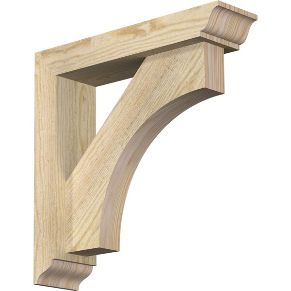 Ekena Millwork Westlake Traditional Rough Sawn Bracket w/ Offset Brace, Douglas Fir, 4"W x 16"D x 16"H BKT0402X16X16WTL01RDF - main